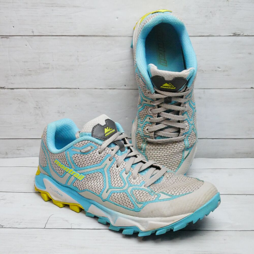Montrail Trail Womens size 9 Running Shoes Gray Blue Trans Alps Mesh GL2226-019